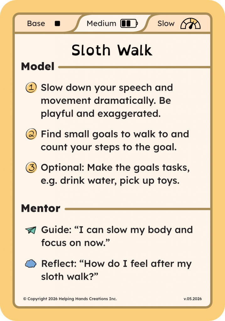 Animea card sloth walk back