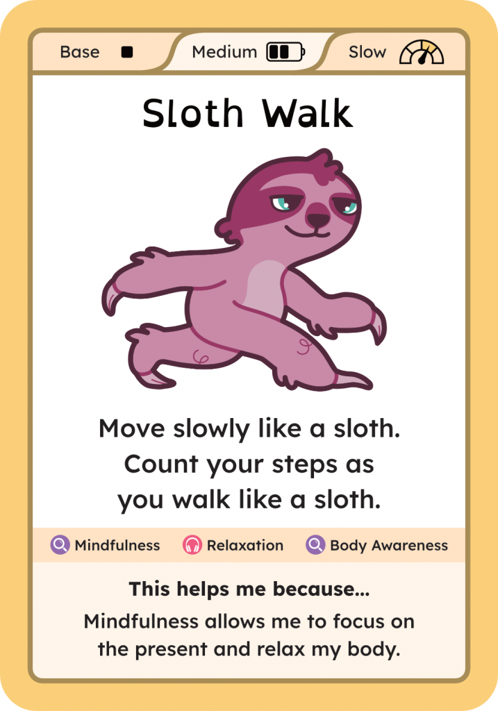 Animea card sloth walk front