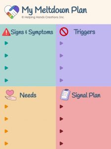 My Meltdown Plan (Blank with Word Bank and Guide)
