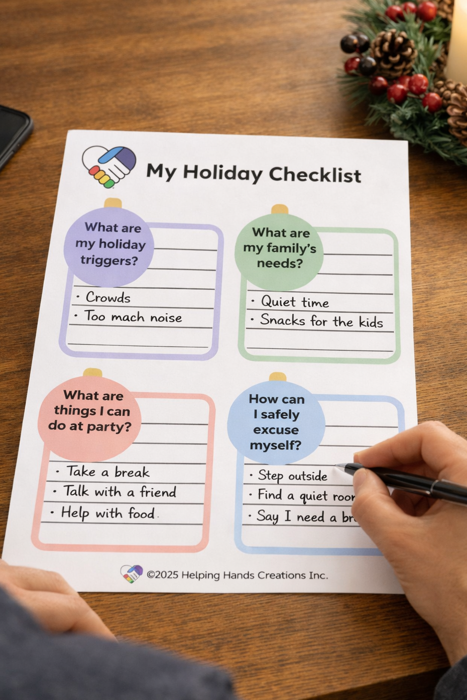 Checklist person using it